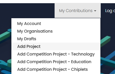 add project in navigation menu