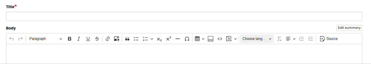 fill in fields for Title and Body text